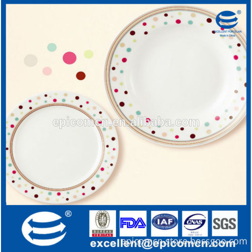 candy color dots decor plate, household daily use ceramic plates wholesale